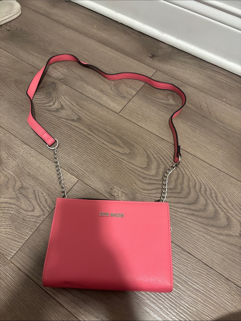 Steve Madden Coral Pink Chain Strap Crossbody